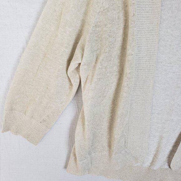 Tommy Bahama Linen Blend Cardigan Lightweight Open Front Neutral Minimalist sz L - Picture 11 of 11